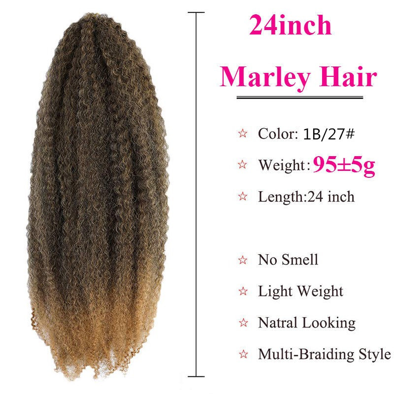 24inch Marley Braids Crochet Hair Twist Box Extensions Women