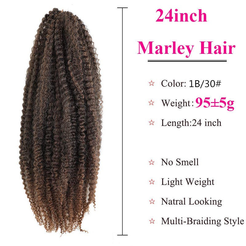 24inch Marley Braids Crochet Hair Twist Box Extensions Women