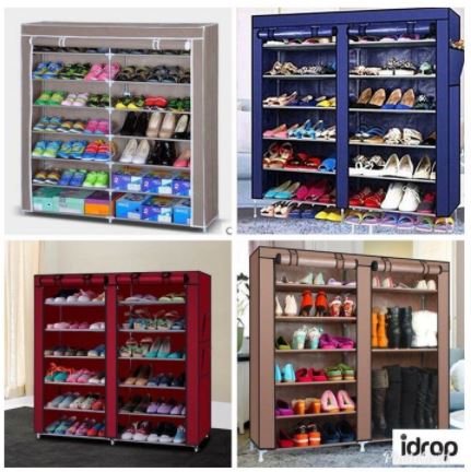 Portable 2 Column Shoe Rack