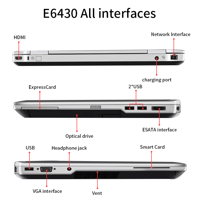 Dell latitude E6430 Laptop 4GB RAM i5-3 Notebook  Original Certified Refurbished  (Used)