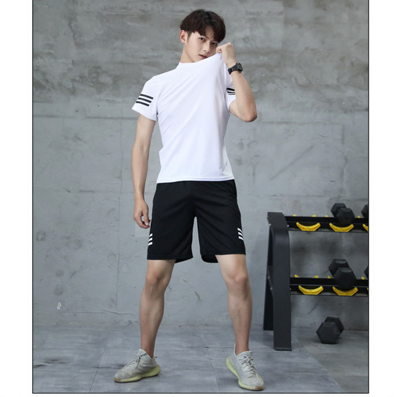 New 2 pack top shorts Summer men short sleeve pants casual suit T-shirt fashion men clothes hot sell