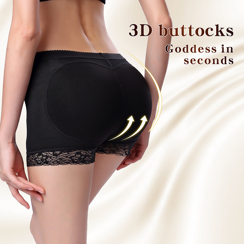 Black Fake ass hip-lifting panties hip-lifting pants ladies breathable mid-waist hip-lifting 1 piece Suitable for sexy skirts Party wedding