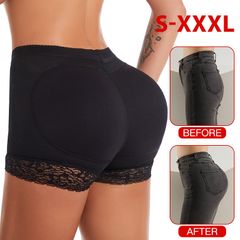 Black Fake ass hip-lifting panties hip-lifting pants ladies breathable mid-waist hip-lifting 1 piece Suitable for sexy skirts Party wedding Black+Beige XL