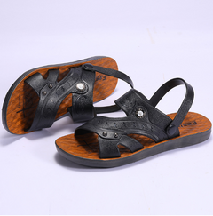 Men Sandals Summer Roman Sandals Male Casual Shoes Beach Flip Flops Men Fashion Comfortable Outdoor Slippers Shoes Black 41