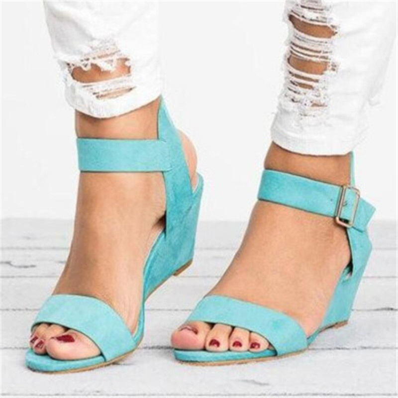 Women  High Heel Sandals  Shoes with Wedges Buckle Sandals slippers ladies  Sandals &amp; Flip Flops