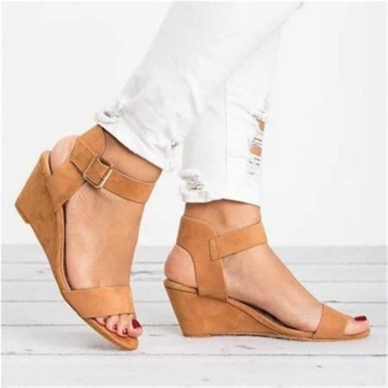 Women  High Heel Sandals  Shoes with Wedges Buckle Sandals slippers ladies  Sandals &amp; Flip Flops