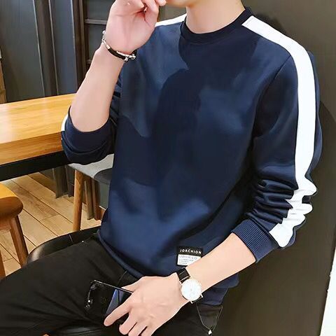 Men's top casual round neck long sleeve T-shirt student men's wear LongT-shirts &amp; Polos