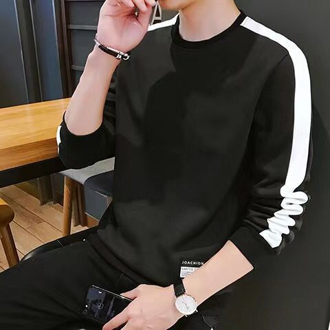 Men's top casual round neck long sleeve T-shirt student men's wear LongT-shirts &amp; Polos