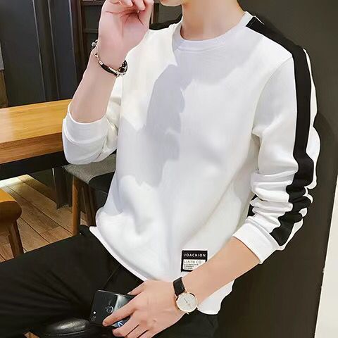 Men's top casual round neck long sleeve T-shirt student men's wear LongT-shirts &amp; Polos