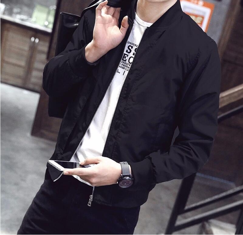 Men Jackets Solid Fashion Coats Male Casual Slim Stand Collar Jacket  Trench Coats