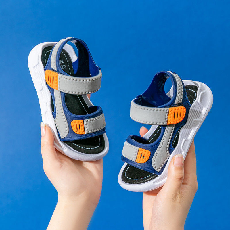 2021 new summer middle school boys' soft soled antiskid kids' shoes kids' beach sandals Sandals &amp; Fl