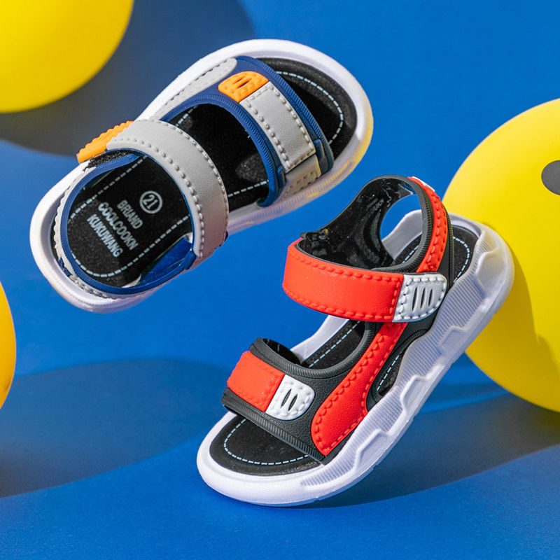 2021 new summer middle school boys' soft soled antiskid kids' shoes kids' beach sandals Sandals &amp; Fl