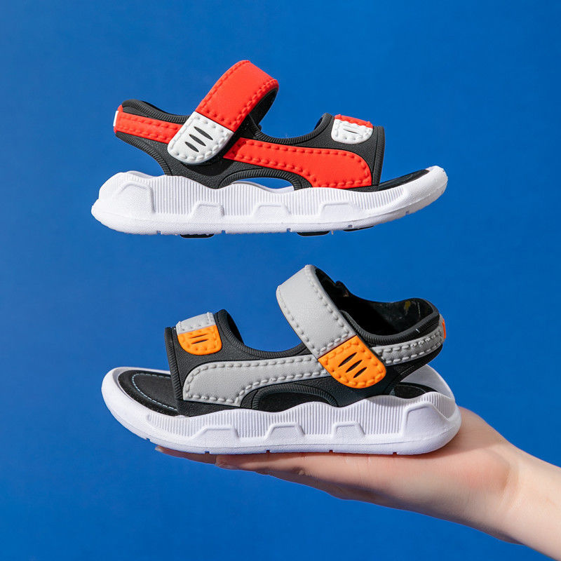 2021 new summer middle school boys' soft soled antiskid kids' shoes kids' beach sandals Sandals &amp; Fl