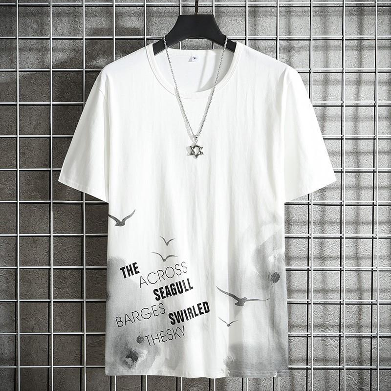 Short sleeve t-shirt men's loose student half sleeve men's fashion brand T-shirts & Polos