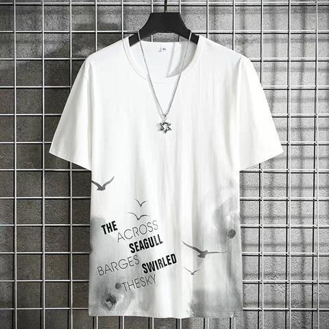 Short sleeve t-shirt men's loose student half sleeve men's fashion brand T-shirts & Polos