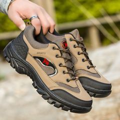 Men casual sports shoes boys shoes Climbing shoes running shoes students Boy Athletic Outdoor Shoes sneakers Hiking shoes 41 Brown