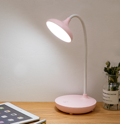 LED Table Lamp Eyes Protection USB Rechargeable Foldable  Desk Lamp  Night Light for student Study Reading Lamp Pink as picture