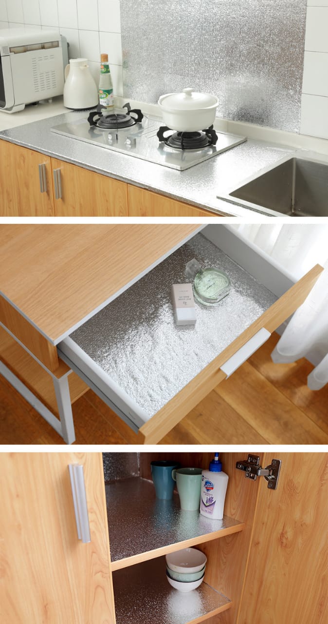 Aluminum adhesive Drawer/wall/counter mat/liner 30*500cm