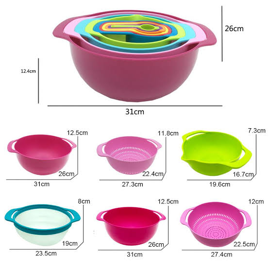 Mixing And Measuring Cups And Bowls Set: Home Kitchen Baking Tools