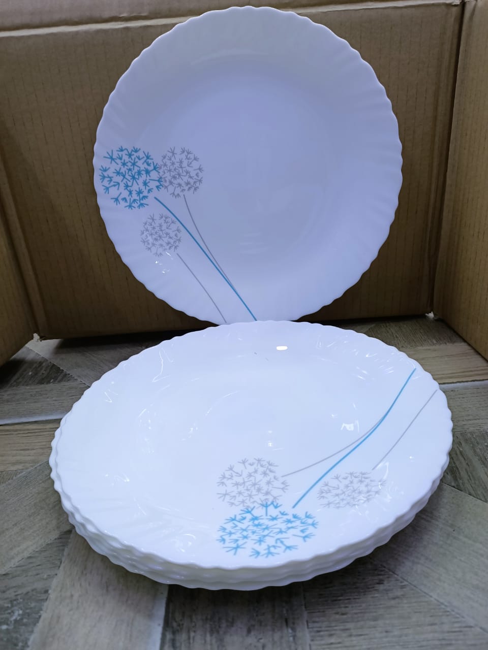 Opal glass 10 inches dinner plates and soup plates dinner set plate available in 4 designs