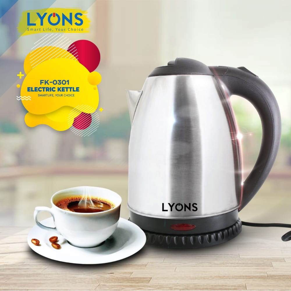 2 Ltrs Electric kettle Lyons FK031 Silver