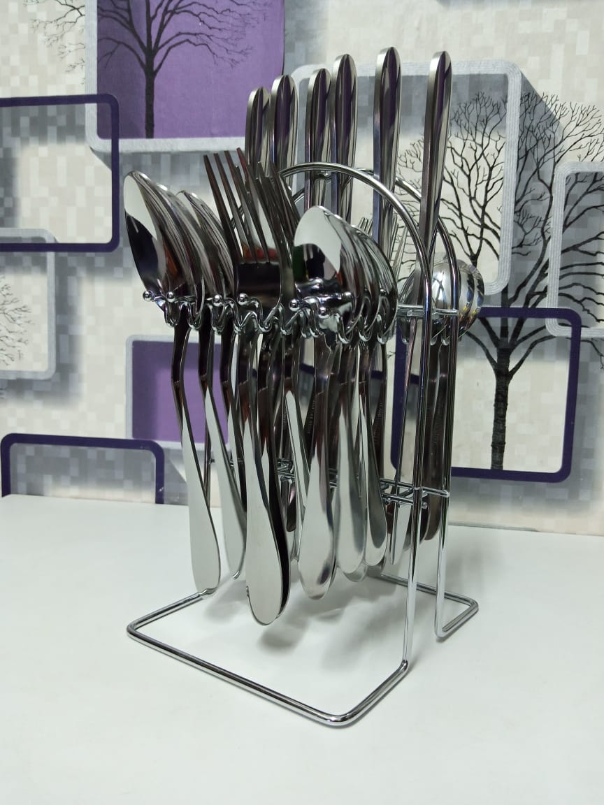 24 Pcs Cutlery Set Plain Stainless Steel