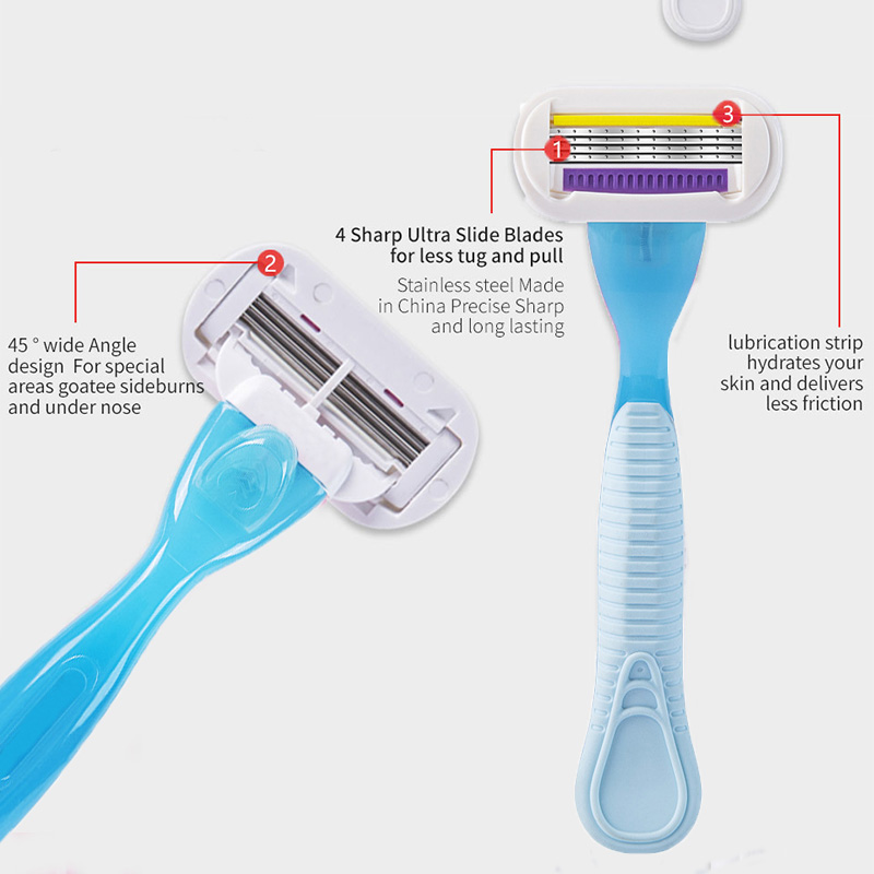 Razors for Women 4 Layer Blades Smooth Shave Personal Care Products with 3x Shaving & Hair Removal