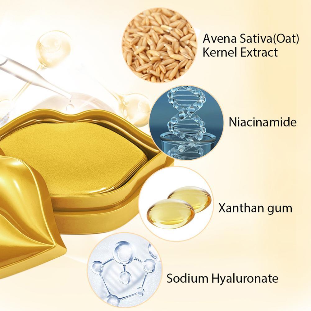 20pcs/box 24k Gold Lip Masks Pads Anti Ageing Moisture Essence Gel Patch Lips Care Accessories