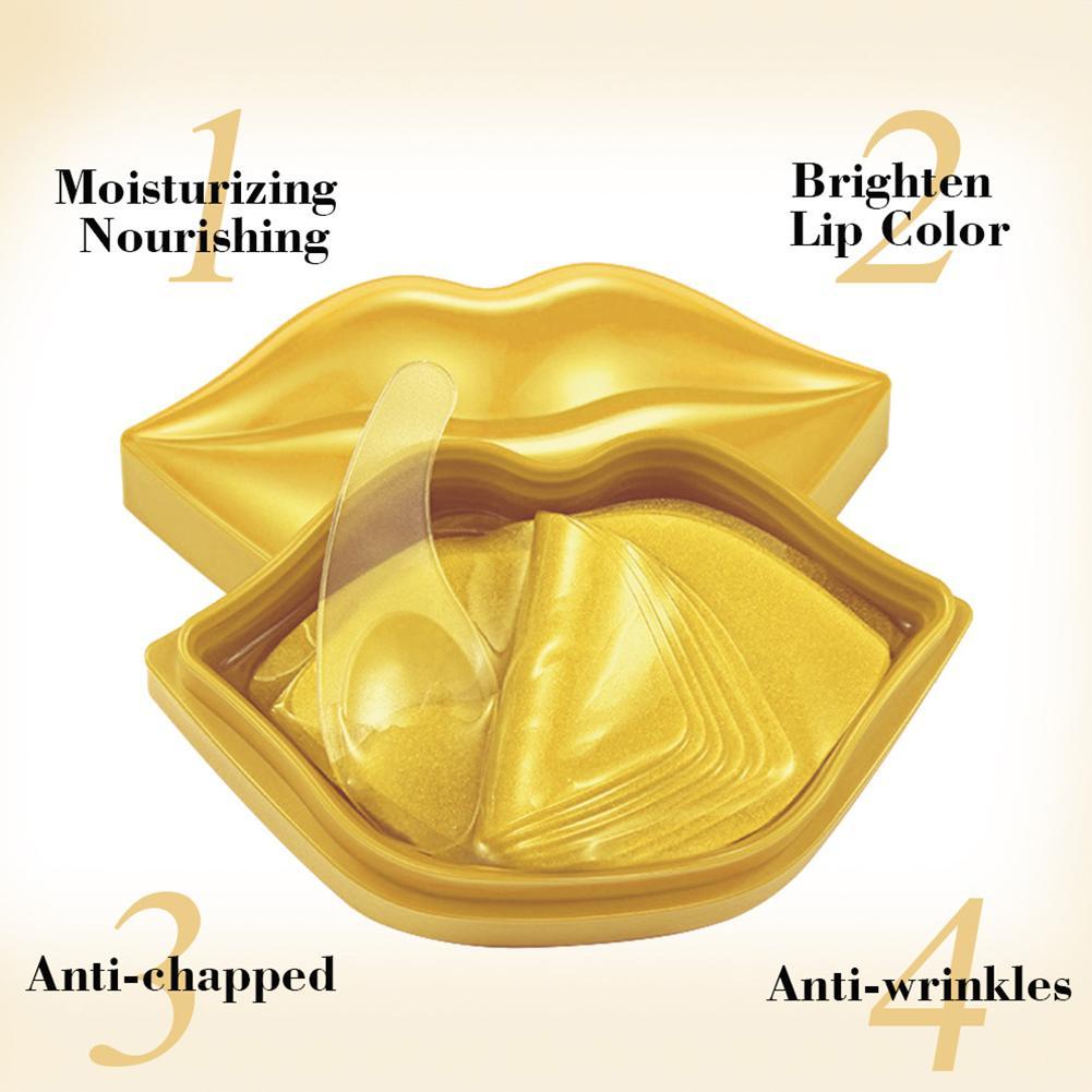 20pcs/box 24k Gold Lip Masks Pads Anti Ageing Moisture Essence Gel Patch Lips Care Accessories