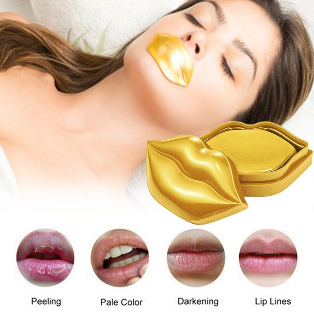 20pcs/box 24k Gold Lip Masks Pads Anti Ageing Moisture Essence Gel Patch Lips Care Accessories