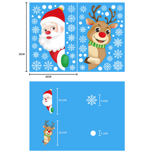 Christmas Santa Claus Window Stickers Wall Ornaments Christmas Pendant Merry Home Decor