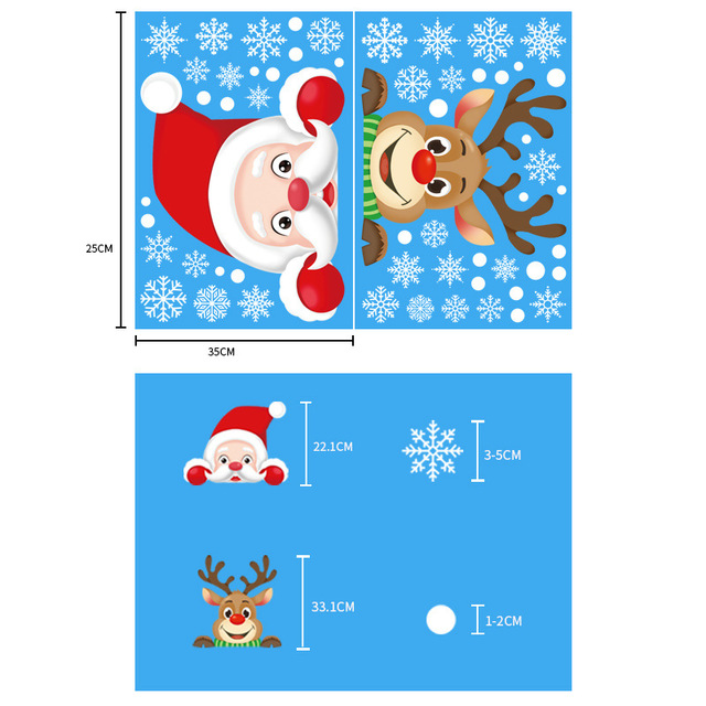 Christmas Santa Claus Window Stickers Wall Ornaments Christmas Pendant Merry Home Decor
