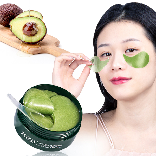 60pcs Avocado Collagen Eye Mask Hyaluronic Acid Eye Patch Dark Circle Moisturizing Anti-Aging Anti-Wrinkle Nourishing Skin Care