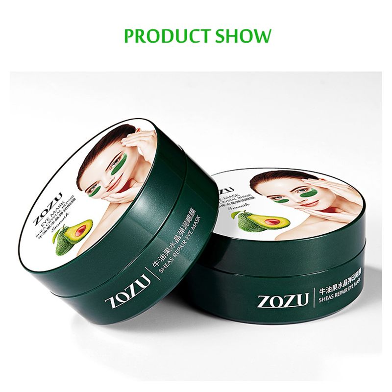 60pcs Avocado Collagen Eye Mask Hyaluronic Acid Eye Patch Dark Circle Moisturizing Anti-Aging Anti-Wrinkle Nourishing Skin Care