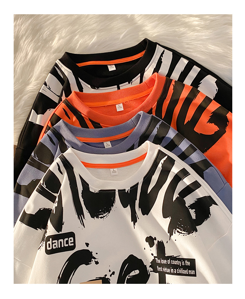 Punk 2022 Print Hip Hop Streetwear Sweatshirt Men'S Black Sweatshirts, Cardigans & Hoodies