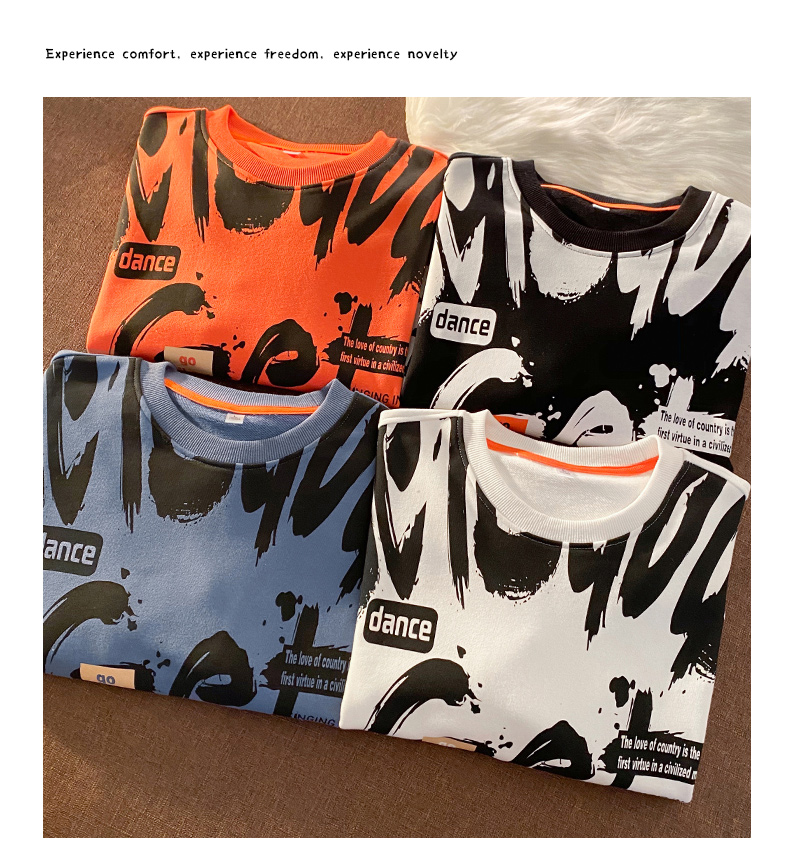 Punk 2022 Print Hip Hop Streetwear Sweatshirt Men'S Black Sweatshirts, Cardigans & Hoodies