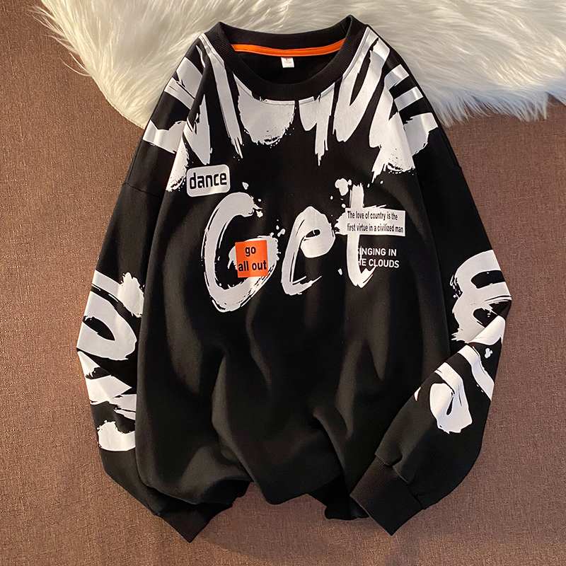 Punk 2022 Print Hip Hop Streetwear Sweatshirt Men'S Black Sweatshirts, Cardigans & Hoodies