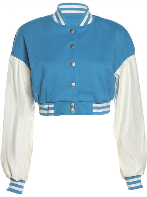 Kliou Preppy Style Jacket Women Autumn Casual Sporty Baseball Uniform Girl Go Out Popular Streetwear Tops Classic Thin Coat Hot
