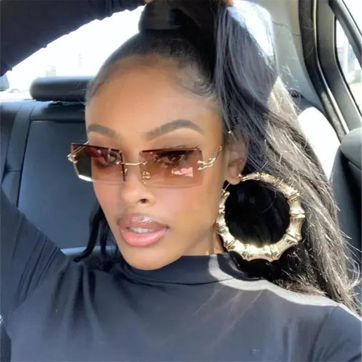 Sunglasses Rimless Sunglasses Rectangle Fashion Popular Women Men Shades Small Square Sun Glasses Sunglasses Exquisite sunglasses Exquisite and beautiful essential