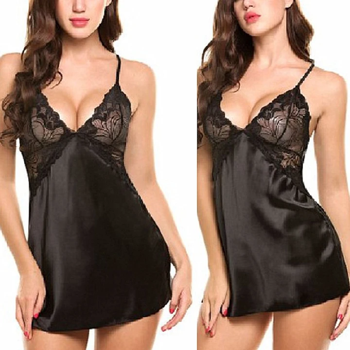 Nightgowns & Sleepshirts New product hot sale Women Nightgowns Satin Lace Sleepwear Nightwear Pyjama Women Home Clothing Sleepwear Black Nightgowns & Sleepshirts  lace pajamas Women's comfort