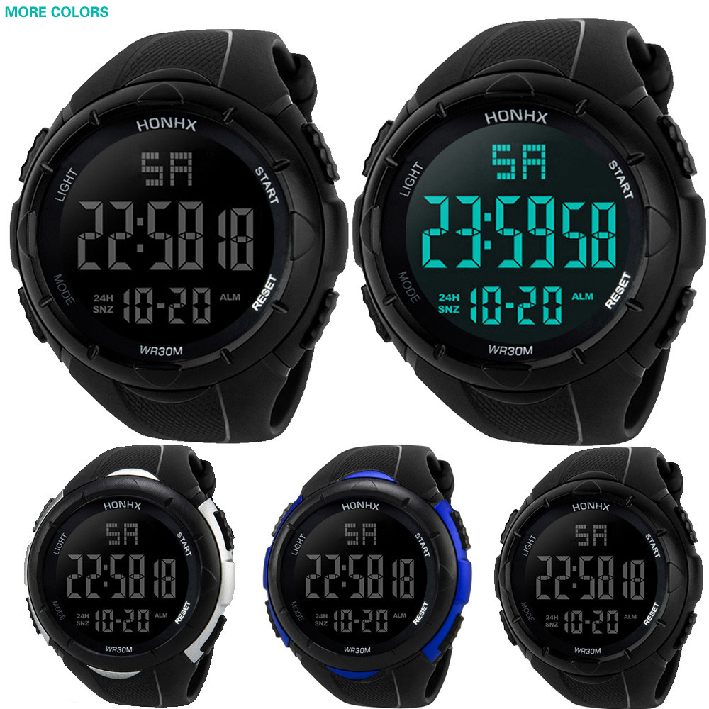 Digital Watches Men's Sports Watches Analog Digital Military Digital LED Waterproof Wrist Watch Clock black High quality men's watch commuting sports Commuter practical men's watch