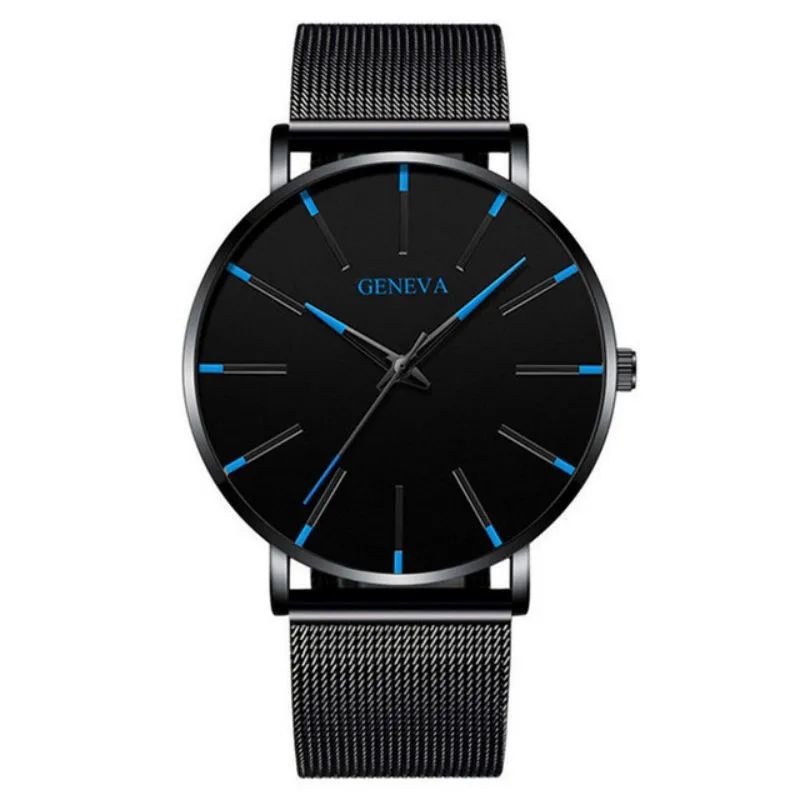 Quartz Watches Men'S Watch Business Simple Personality Everything Ultra Thin Mesh With High-End Quartz Watch Bracelet Set