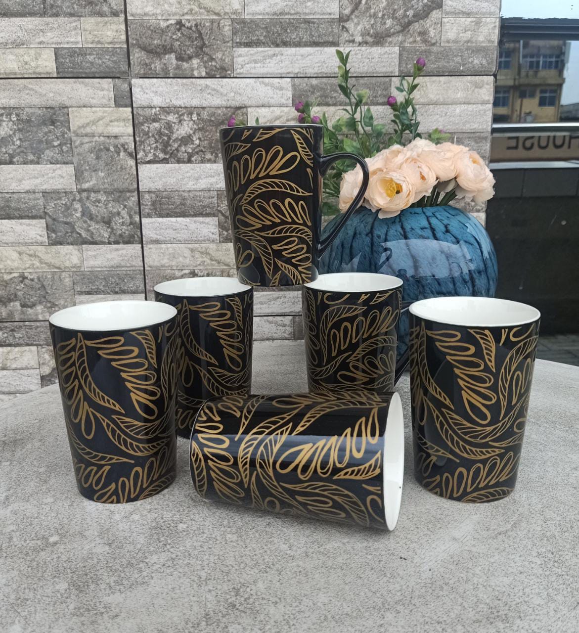 High quality ceramic mugs 6 pcs. Ceramic tea/coffee/milk cups