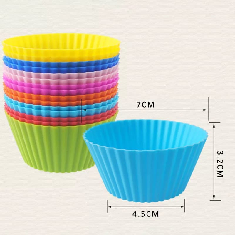 12 pcs Silicon Cupcakes/ Muffin cake paper cup baking muffin cake chocolate tray packaging