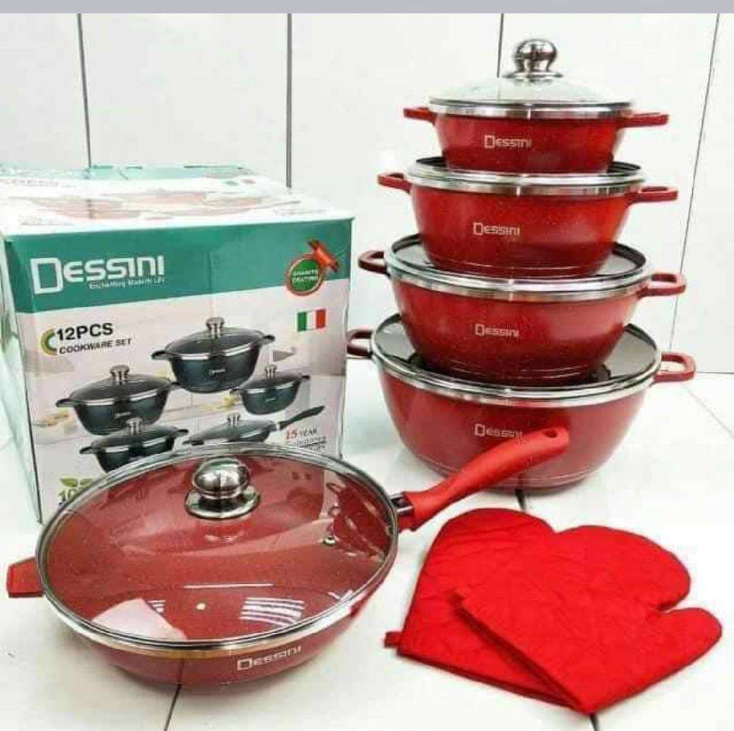 12 pcs dessini granite Non-stick cookware/cooking pots/sufuria