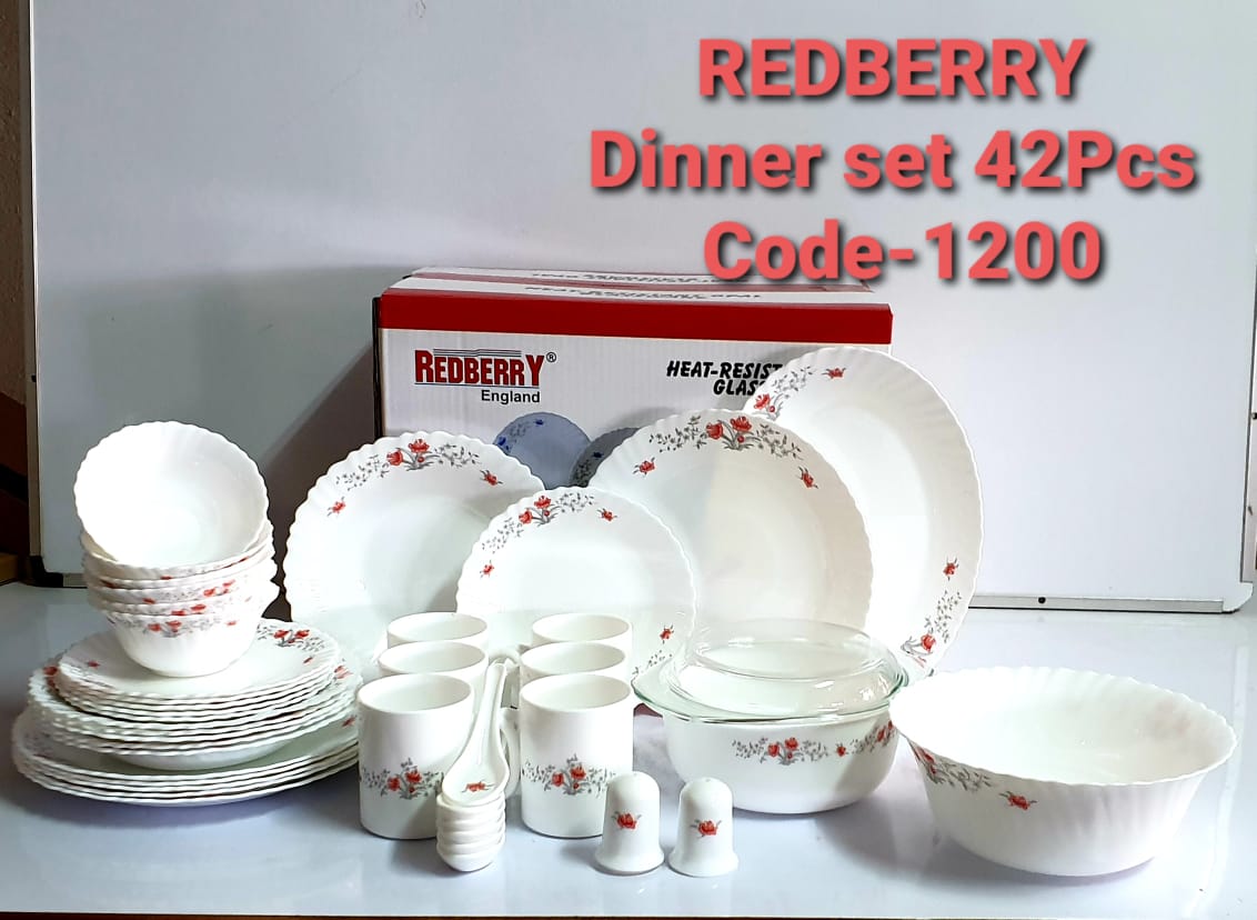 42pcs Redberry dinner set  Plates/cups/bowls/sides plates