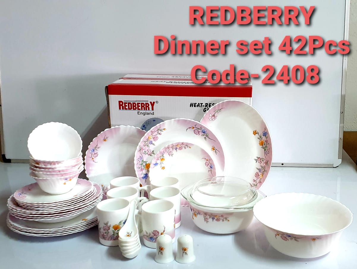 42pcs Redberry dinner set  Plates/cups/bowls/sides plates