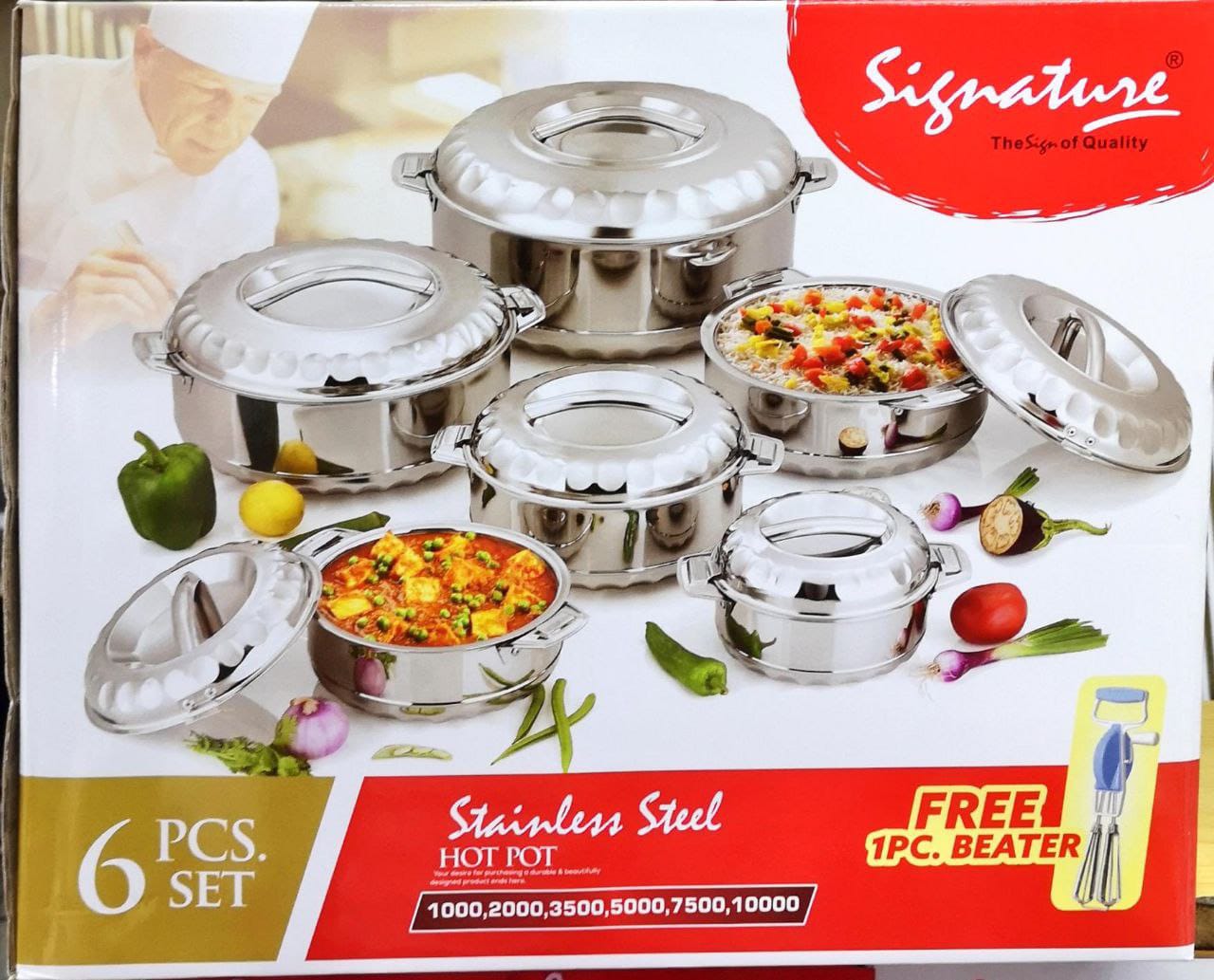 6 pieces high quality signature Stainless steel hotpot/ hot pot