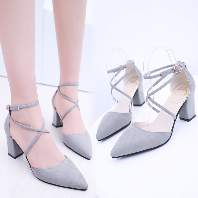 Size 35-40 Fashion Women&apos;s New High Heel Shoes Ladie’S Pointy Toe Sandals Girl’S Modern Party Shoes