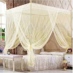 Straight Top Mosquito Net with Metallic Stand Cream